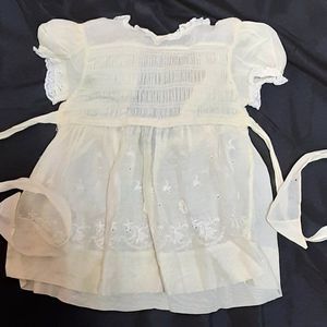 Vintage exquisite Nanette Originals pale yellow embroidered smocked dress sz 1